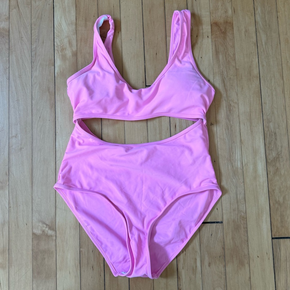 Pink one piece swimsuit